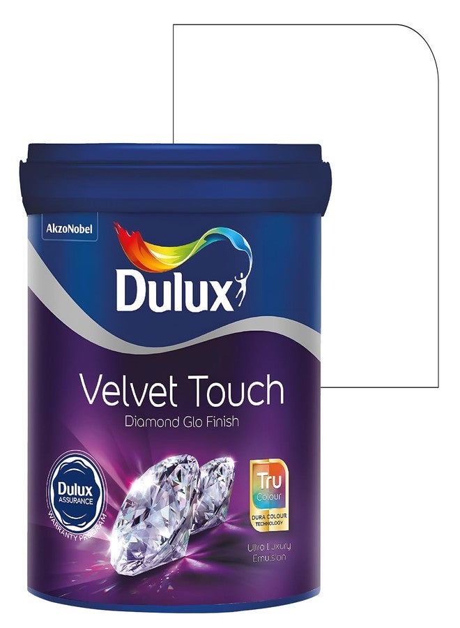 ديولكس دهان دولوكس دايموند جلو سوبر بريميوم الداخلي للجدران مع ضمان لمدة 6 سنوات | دهان قابل للغسل ومتين | ألوان غنية، كثيفة، وناعمة (1 لتر، أبيض) - Image 1